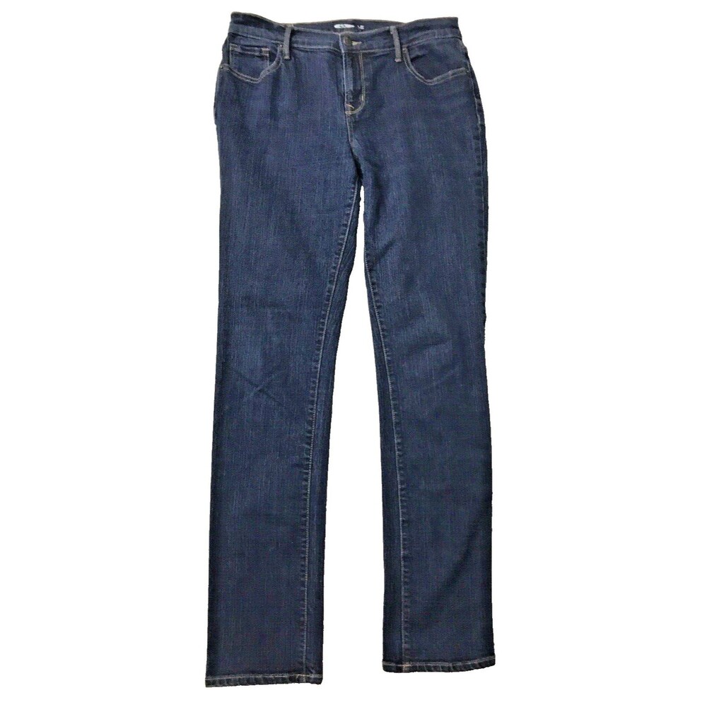 Old Navy 8 Long Curvy Straight Women's Jeans Stretch Dark Wash Slim Leg